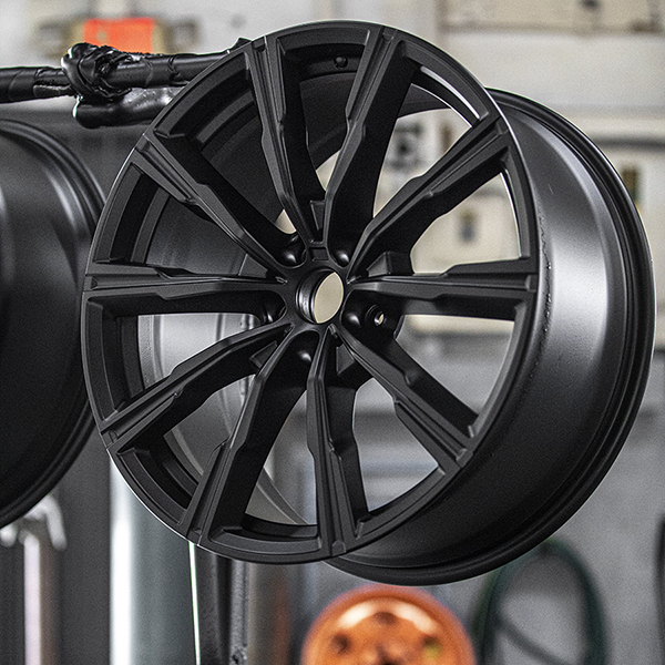 Matte black custom wheel finish