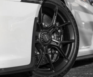 Before and after wheel customization project. Before 